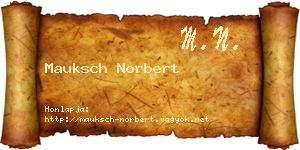 Mauksch Norbert névjegykártya